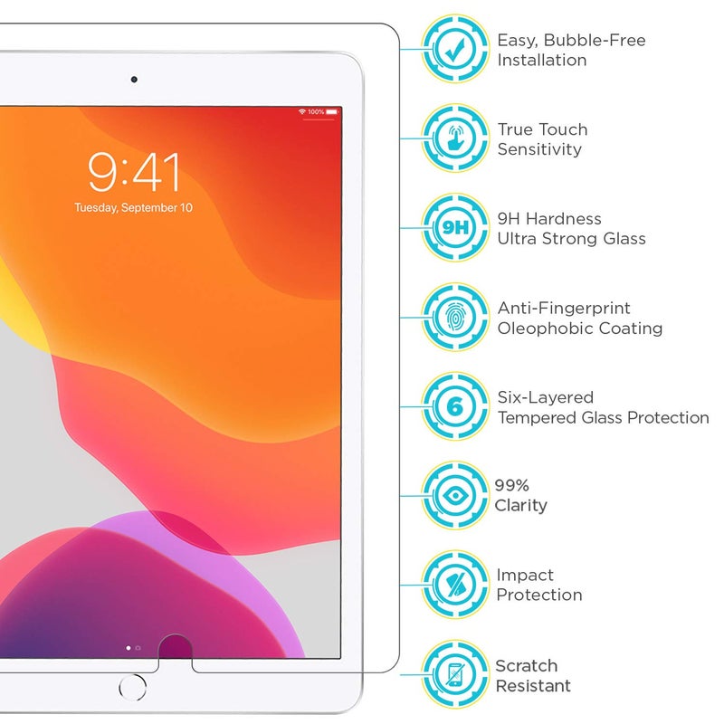 Tech Armor Screen Protector for Apple iPad 10.2 Inch 2021, 2020 and 2019 Model, 9 H Hardness, Case friendly, Ballistic Tempered Glass 1 Pack - Image 4